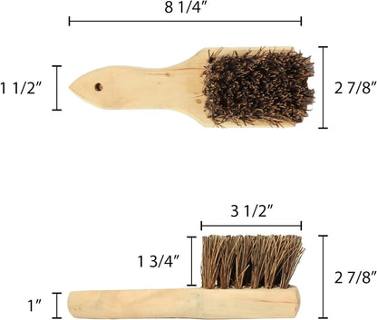Wok Brush Palmyra Bristles with Wooden Handle - Wok Brush Cleaning Brush Kitchen pan Brush Scrub Brush Kitchen Cleaning Brush Pot Scraper Scrubber Dish Pan Brush for Cooking