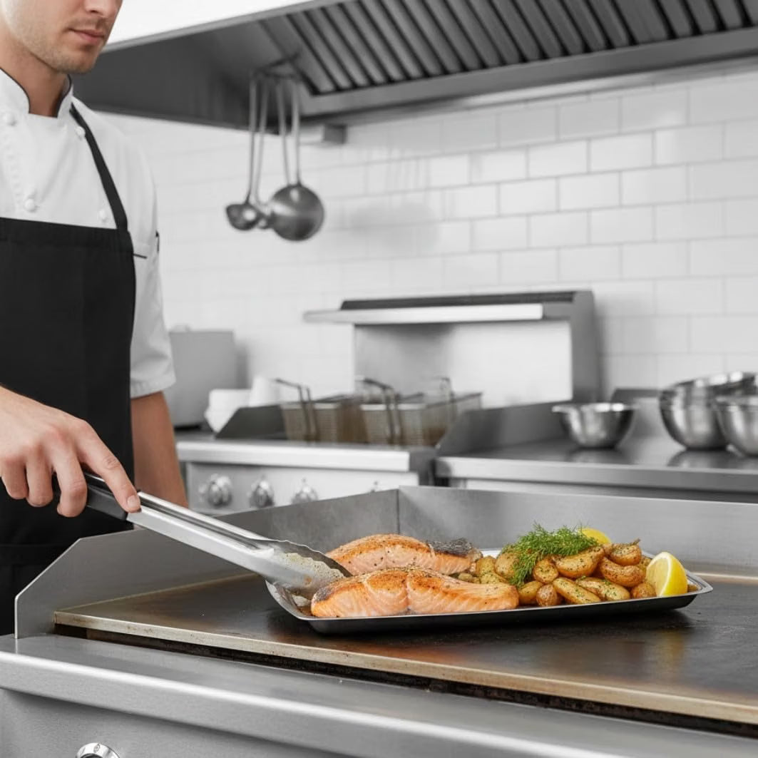 11" x 7-1/5" Rectangular Stainless Steel Sizzling Platter - Sizzler Platter Serving Platter Large Sizzling Platter Serving Tray Perfect for Meats Steak Fish And Vegetables