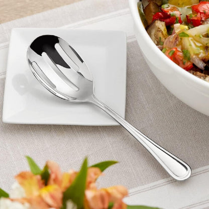 Luxor Spoon Stainless Steel Set of 2- Serving Utensils Spoon Flatware Basting Serving Cutlery Kitchen Tableware Buffet Serving Utensils for Home Kitchen and Restaurant