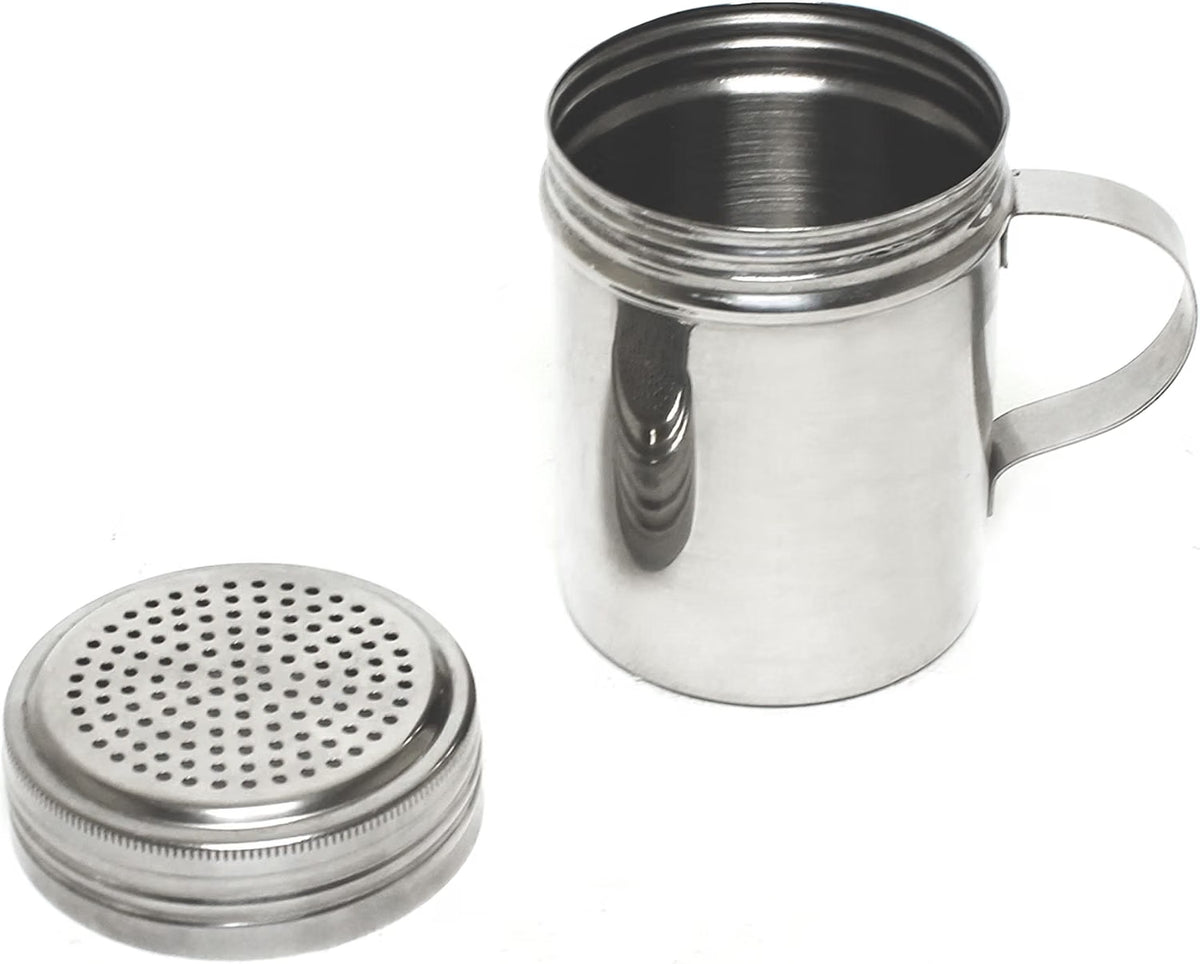 10 oz. Dredge Shaker with/without Handle Aluminum Set of 2 - Seasonings Spice Shakers With Holes and Lids Ideal for Salt Spice Sugar Flour Perfect for Home Kitchen