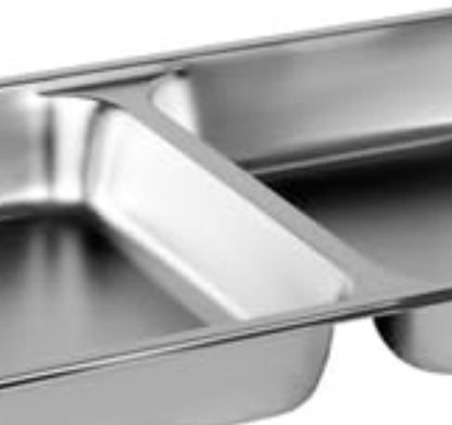Full Size 2-1/2" Deep Stainless Steel Anti-Jamming Divided Steam Pan 24 Gauge- Chafing Steam Table Pans Catering Food Storage Metal Pan Hotel Pan for Restaurant Events Catering Use