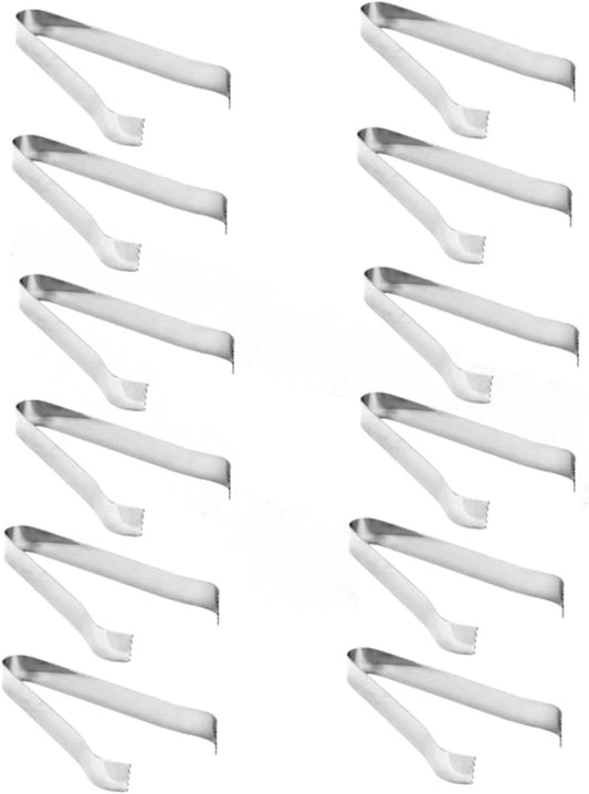 Stainless Steel Pom Tong Set of 12- Serving Tongs Stainless Steel Food Tongs Cooking Tongs Kitchen Tiny Tongs for Appetizers Tea Party Coffee Bar and Desserts