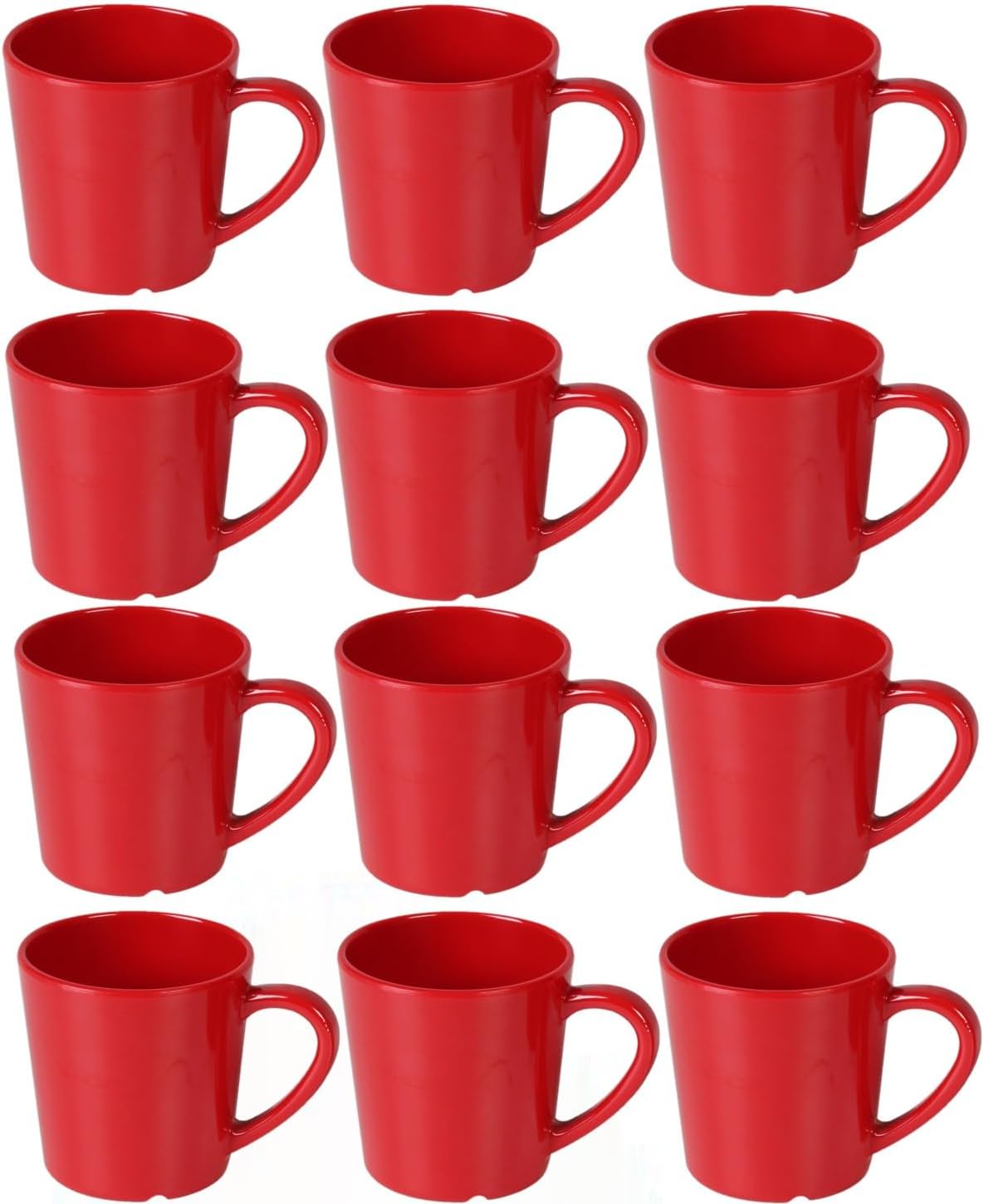 7 oz Mug/Cup Melamine Set of 12- Dishwasher Safe Break-Resistant Coffee Cup Set Reusable Plastic Cup for Latte Cappuccino Cocoa Hot Tea Mocha Home Cafe Restaurants