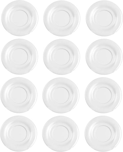 5-1/2” Saucer Melamine Set of 12 for Bouillon Cup/Mug Cup - Dishwasher Safe Break-Resistant Appetizer Dessert Plates Coffee Cup Saucers Drinkware Home Cafe Restaurants