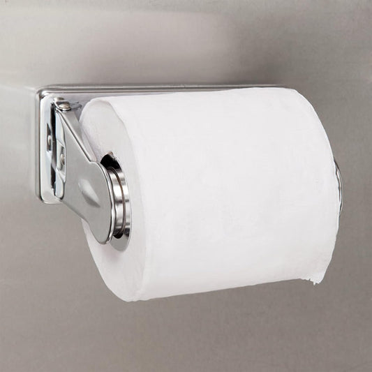 Single Roll Locking Toilet Tissue Dispenser fits 4" Diameter Toilet Paper Roll Chrome Plated- Bathroom Toilet Paper Holder for Bathroom Kitchen Washroom