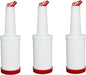Pour and Store Fruit Juice and Liquor Pour Bottles  Set of 3- Juice Pouring Bottle Containers Bar Pour Bottles Plastic Juice Pour Bottles Plastic Barware for Bars & Event