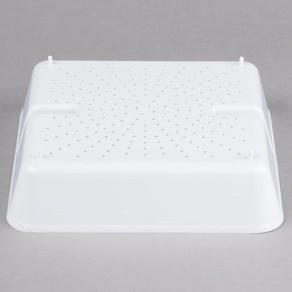 8.5-inch White Floor Drain Strainer 1/8-inch Holes- Square Sink Drain Basket for Restaurants Home and More