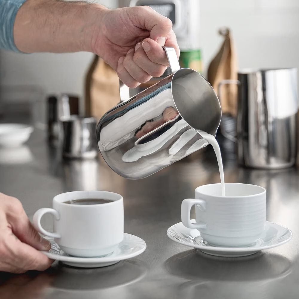 Stainless Steel Frothing Milk Pitcher- Espresso Steaming Pitcher Coffee Bar Espresso Machine Accessories Cappuccino Barista Tool Milk Jug Steamer Frother Cup