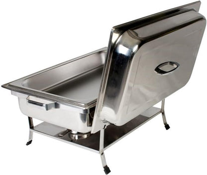 Stainless Steel Full Size Continental Chafing Dish Brass Accent Complete Set- Food Warmer Chafers and Buffet Warmer Sets for Catering Event Party Holiday Buffet Weddings Catering