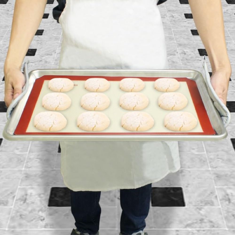 Silicone Rectangular Baking Mat fits Sheet Pan - Nonstick Baking Mat Counter Mat Dough Rolling Mat Oven Liner Reusable Oven Mat Kitchen Accessories for Oven