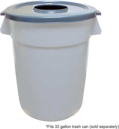 Round Trash Can Center Opened Lid - Wastebasket Garbage Bin Lid Recycling Bin Cover Kitchen Bathroom Bedroom Office Trash Can