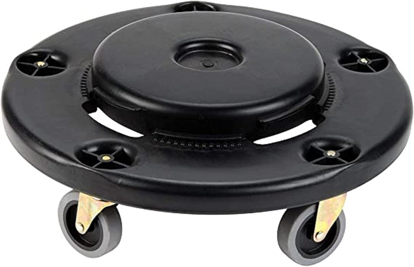 18” x 6” Black 5" Caster Trash Can Dollies with Rubber Wheels- Heavy-Duty Trash Can Dolly Plastic Dolly with Casters for Round Trash Cans Waste Container Dollies Trash Dolly