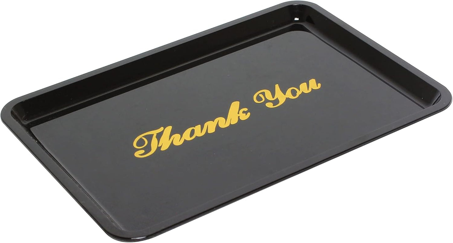 4 1/2" x 6 1/2" Plastic Tip Tray with Gold Thank You Imprint Color Set of 12 -Check Presenters for Restaurants Check Tip Trays Check Holders for Restaurants Bars Hotels