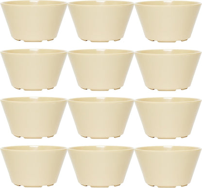 8 oz Bouillon Cup Melamine Set of 12- Dinnerware Soup Bowls Small Bowls for Side Dishes Dessert Soup Chili Dipping Sauce Dishwasher Safe Break-Resistant