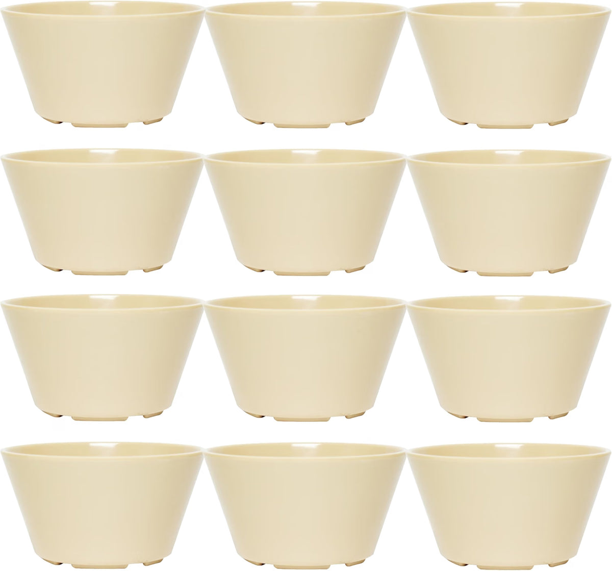 8 oz Bouillon Cup Melamine Set of 12- Dinnerware Soup Bowls Small Bowls for Side Dishes Dessert Soup Chili Dipping Sauce Dishwasher Safe Break-Resistant