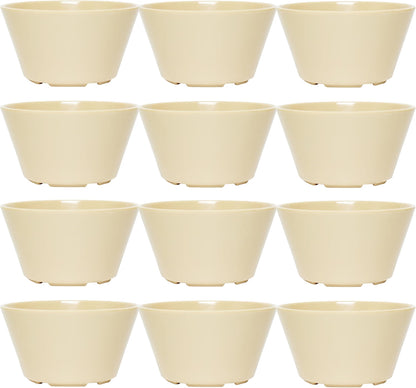 8 oz Bouillon Cup Melamine Set of 12- Dinnerware Soup Bowls Small Bowls for Side Dishes Dessert Soup Chili Dipping Sauce Dishwasher Safe Break-Resistant