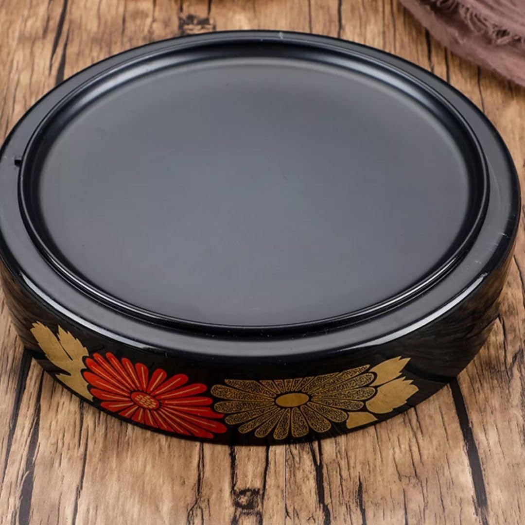 Round Sushi Party Serving Tray - Japanese Style Tableware Food Serving Tray Sushi Plate Appetizer Serving Plates Sushi Serving Platter for Sashimi Seafood Sushi Restaurant Home