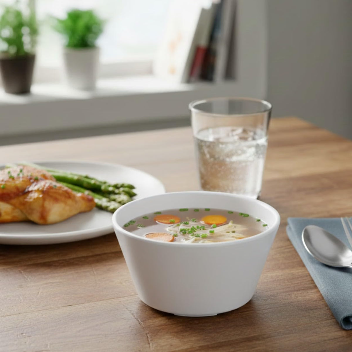 8 oz Bouillon Cup Melamine Set of 12- Dinnerware Soup Bowls Small Bowls for Side Dishes Dessert Soup Chili Dipping Sauce Dishwasher Safe Break-Resistant