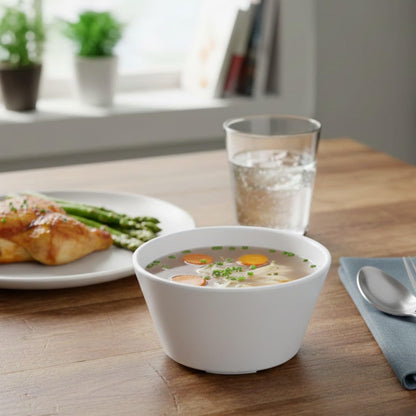8 oz Bouillon Cup Melamine Set of 12- Dinnerware Soup Bowls Small Bowls for Side Dishes Dessert Soup Chili Dipping Sauce Dishwasher Safe Break-Resistant