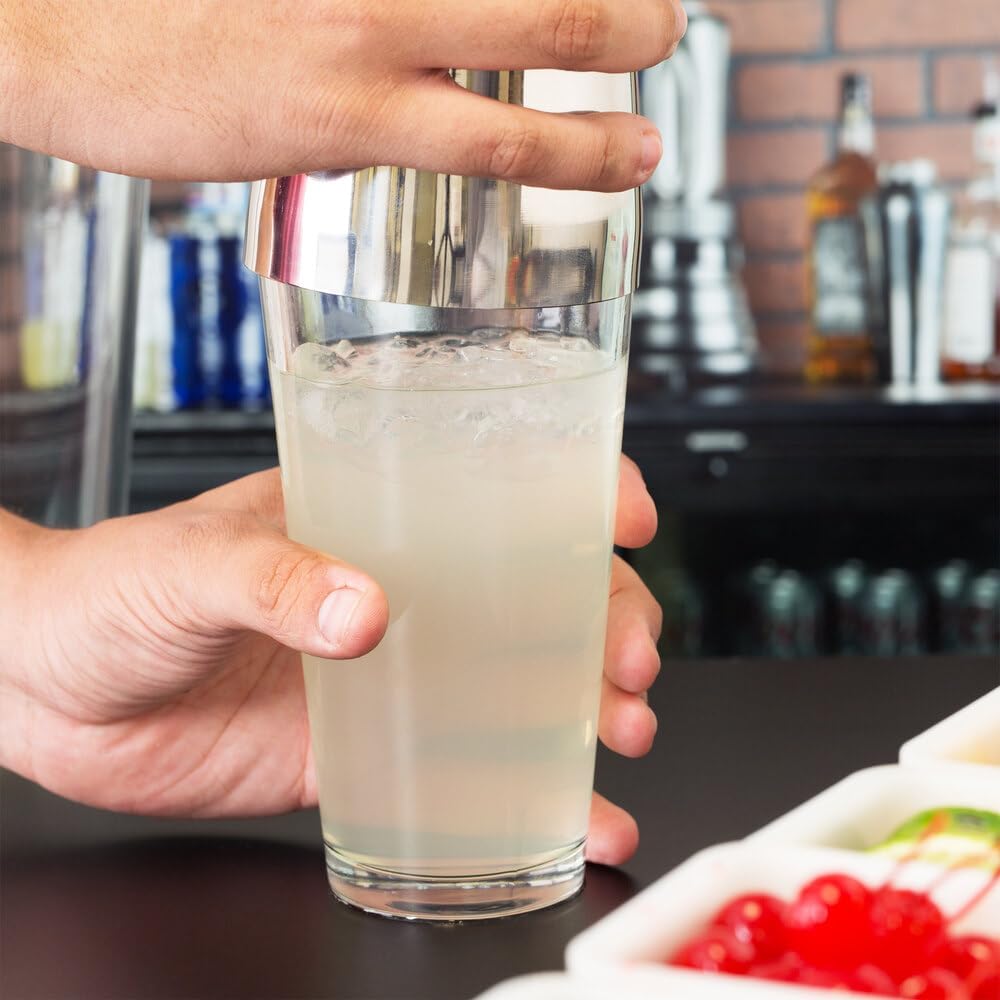 Mixing Glass Polycarbonate with Starburst Heavy Base Clear Color Comes in each- Beverage Plastic Drinking Glass Shatterproof Drinking Cup Reusable Drinking Tumbler Plastic