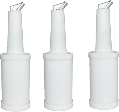 Pour and Store Fruit Juice and Liquor Pour Bottles  Set of 3- Juice Pouring Bottle Containers Bar Pour Bottles Plastic Juice Pour Bottles Plastic Barware for Bars & Event