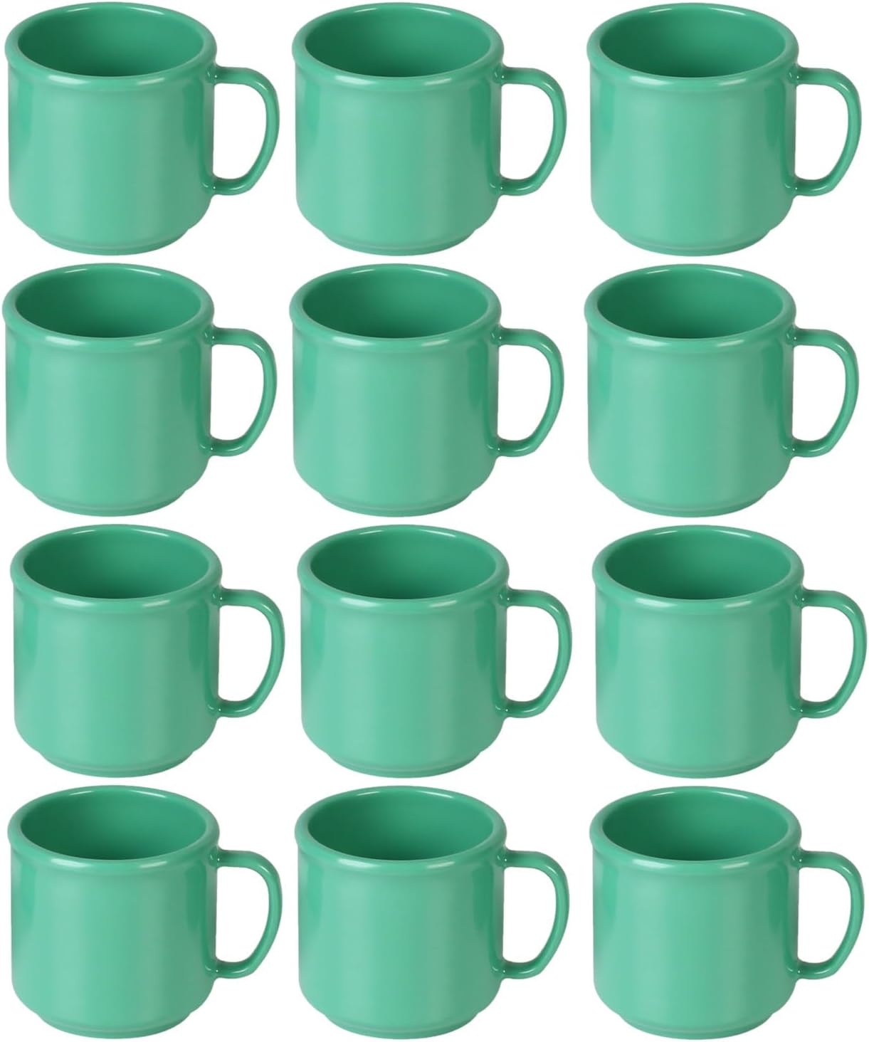 10 oz Mug Melamine Set of 12- Dishwasher Safe Break-Resistant Coffee Cup Set Reusable Plastic Cup for Latte Cappuccino Cocoa Hot Tea Mocha Home Cafe Restaurants
