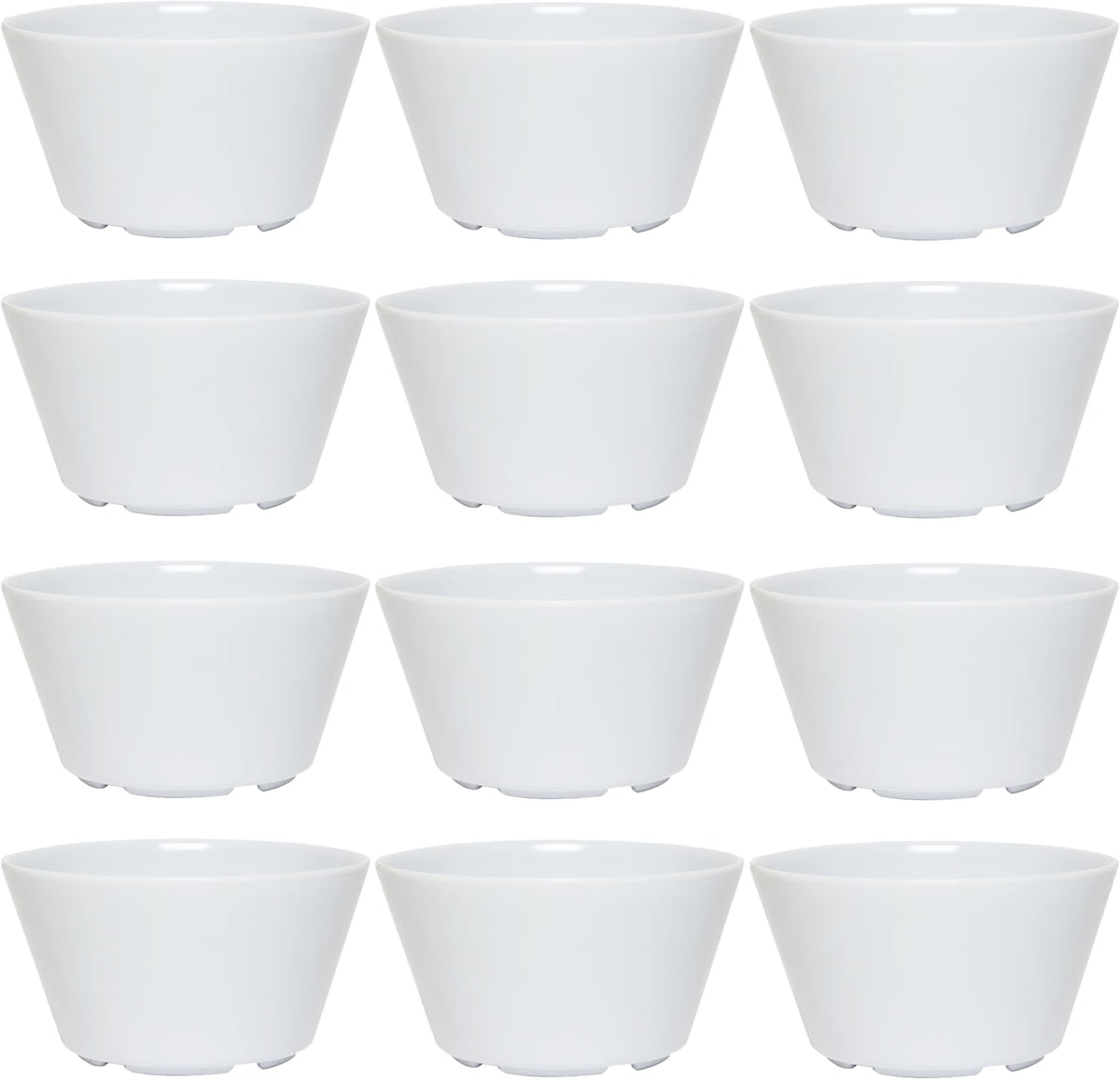 8 oz Bouillon Cup Melamine Set of 12- Dinnerware Soup Bowls Small Bowls for Side Dishes Dessert Soup Chili Dipping Sauce Dishwasher Safe Break-Resistant