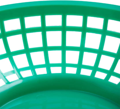 8" Round Fast Food Basket Plastic Set of 12- Fry Fast Food Reusable Foodservice Restaurant Diner Tray Plates Restaurant Supplies Deli Serving Chicken Burgers Sandwiches & Fries