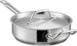 Stainless Steel Saute Pan with Lid and Welded Hollow Handle - Versatile Chef's Cooking and Egg Pan