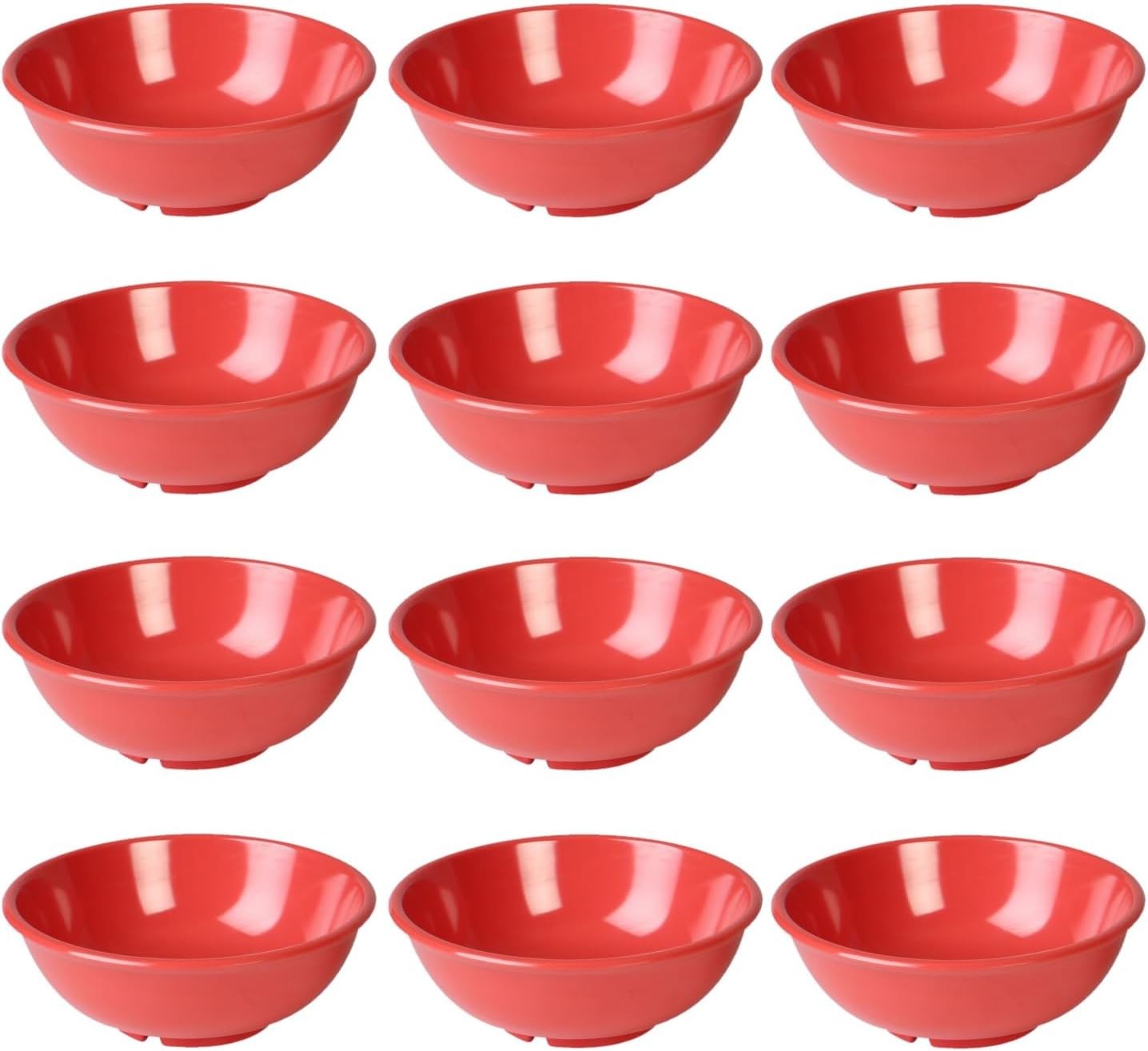 Salad Bowls Melamine Set of 12- Dishwasher Safe Break-Resistant Reusable Bowls Serving Bowl Soup Bowls for Fruits Salad Kitchen Restaurants