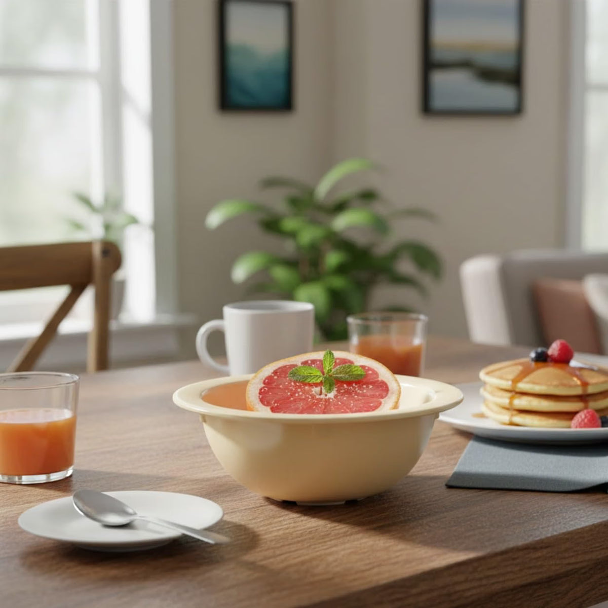 Grapefruit Bowl White Color Melamine Set of 12- Dishwasher Safe Break-Resistant Reusable Bowls Serving Bowl Soup Bowls Dessert Bowls for Fruits Salad Kitchen Restaurants