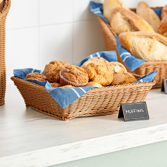 13" x 13" x 4-1/2" Square Hand-Woven Bread Basket Natural Color- Restaurant Woven Food Serving Basket for Fruit Bread Serving Basket Decorative Baskets Perfect for Cafe Home Restaurants