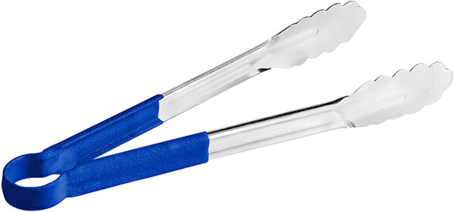 Stainless Steel Kitchen Tong with Non-Slip Coated Handles- Kitchen Tongs Metal Food Tongs Premium Stainless Steel Tongs for Cooking Food Salad Grilling Barbecue BBQ Buffet