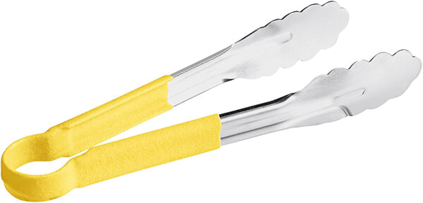 Stainless Steel Kitchen Tong with Non-Slip Coated Handles- Kitchen Tongs Metal Food Tongs Premium Stainless Steel Tongs for Cooking Food Salad Grilling Barbecue BBQ Buffet