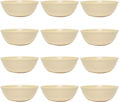 Nappie Bowl Melamine Set of 12- Dishwasher Safe Break-Resistant Reusable Bowls Serving Soup Bowl Broth Cups Soup Bowls Ice Cream Dipping Sauce