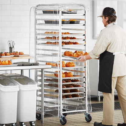Durable Clear Plastic Cover for 20 Tier Bun Pan Sheet Rack 28 x 23 x 61 - Heavy Duty Plastic Sheet Pan Rack Cover with Zippers Sheet Pan Rack Cover for Home Kitchen Restaurant Bakery