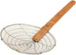 Mesh Skimmer Galvanized Steel with Natural Bamboo Handle- Spider Strainer Ladle Kitchen Frying Food Pasta Spaghetti for Cooking and Frying Pasta Strainer Spoon