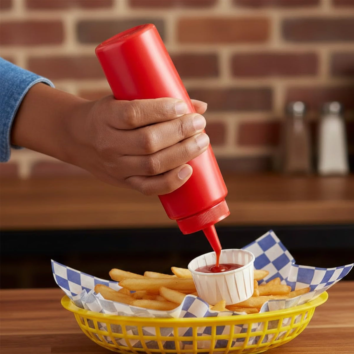 Set of 12 Squeeze Condiment Dispensing Bottles 8 oz - Plastic Squeeze Bottle For Sauces Spreads Ketchup Mustard Mayo Hot sauces and Olive oil