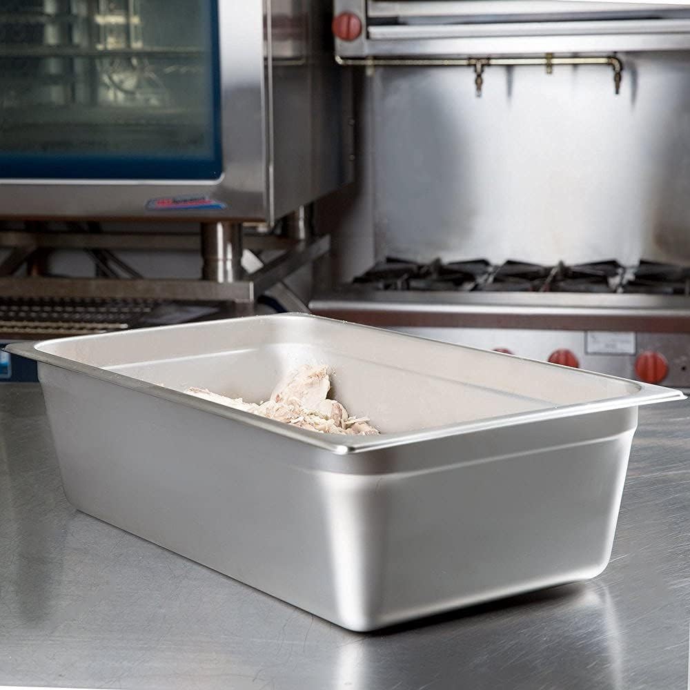 Full Size 6" Deep Stainless Steel Anti-Jamming Steam Pan 24 Gauge- Chafing Steam Table Pans Catering Food Storage Metal Pan Hotel Pan for Restaurant Events Catering Use