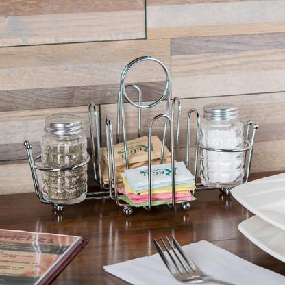 Sugar Packet Holder Chrome Plated Set of 2- Metal Sweetener Container Coffee Accessories Sugar Caddy Holder for Restaurant Home Sugar Tea Bag Basket