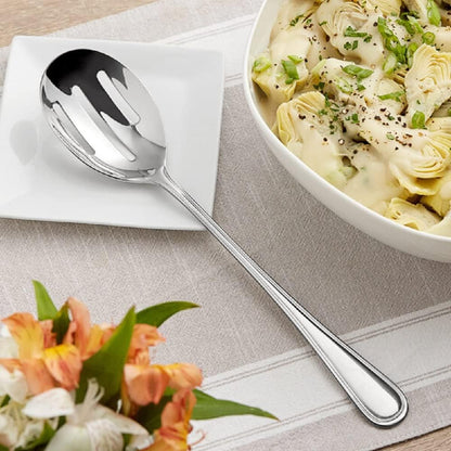 Luxor Spoon Stainless Steel Set of 2- Serving Utensils Spoon Flatware Basting Serving Cutlery Kitchen Tableware Buffet Serving Utensils for Home Kitchen and Restaurant