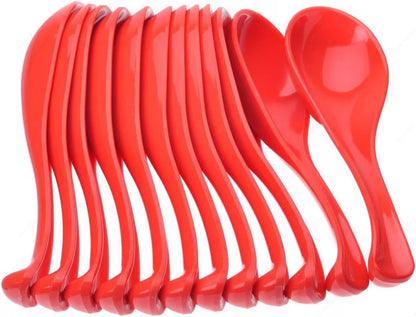 1 oz Asian Soup Spoon Melamine Set of 12 - Break-Resistant Soup Spoons, Table Spoons, Ramen Spoons, Japanese Soup Spoons for Dumpling, Miso, Pho, Wonton, Noodles