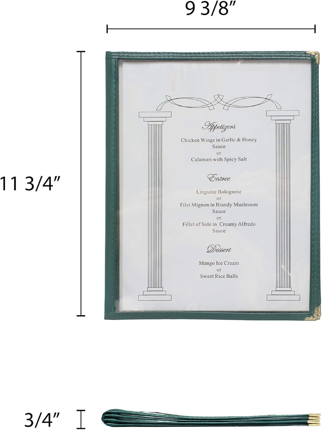 8-1/2” x 11” Four Page Book Fold Restaurant Menu Covers 4 Page 8 View Set of 10 - Crystal Clear Menu Covers Sleeve Menu Folder Menu Book Holders for Bar Cafe Restaurant