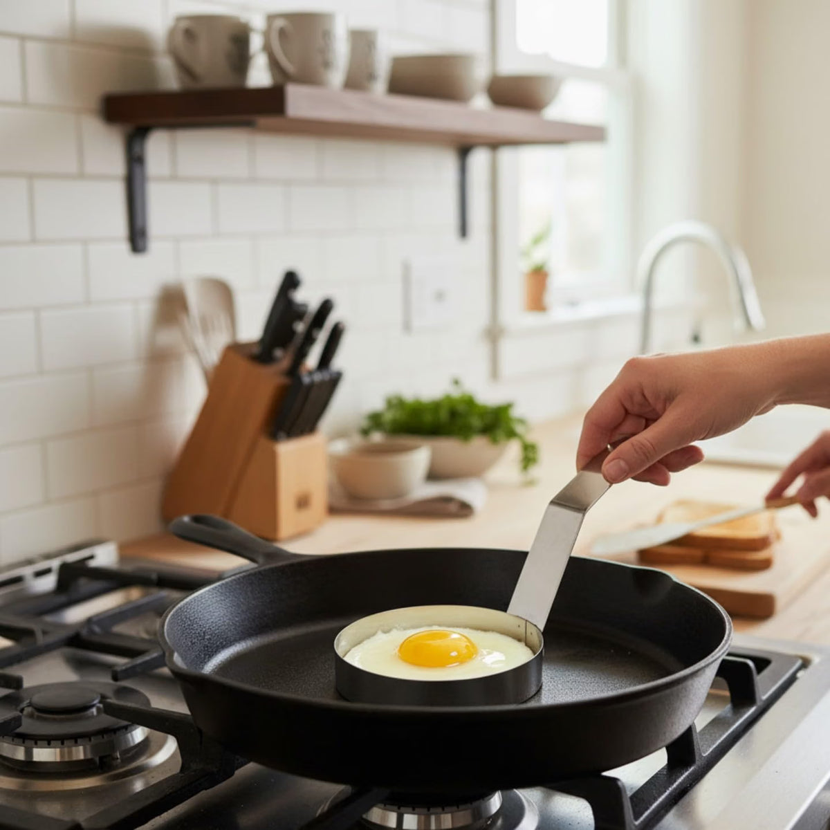 Stainless Steel Round Egg Ring- Ring Mold Shaper Egg Cooking Rings Pancake Mold Frying Eggs and Omelet Egg English Muffins Pancake...