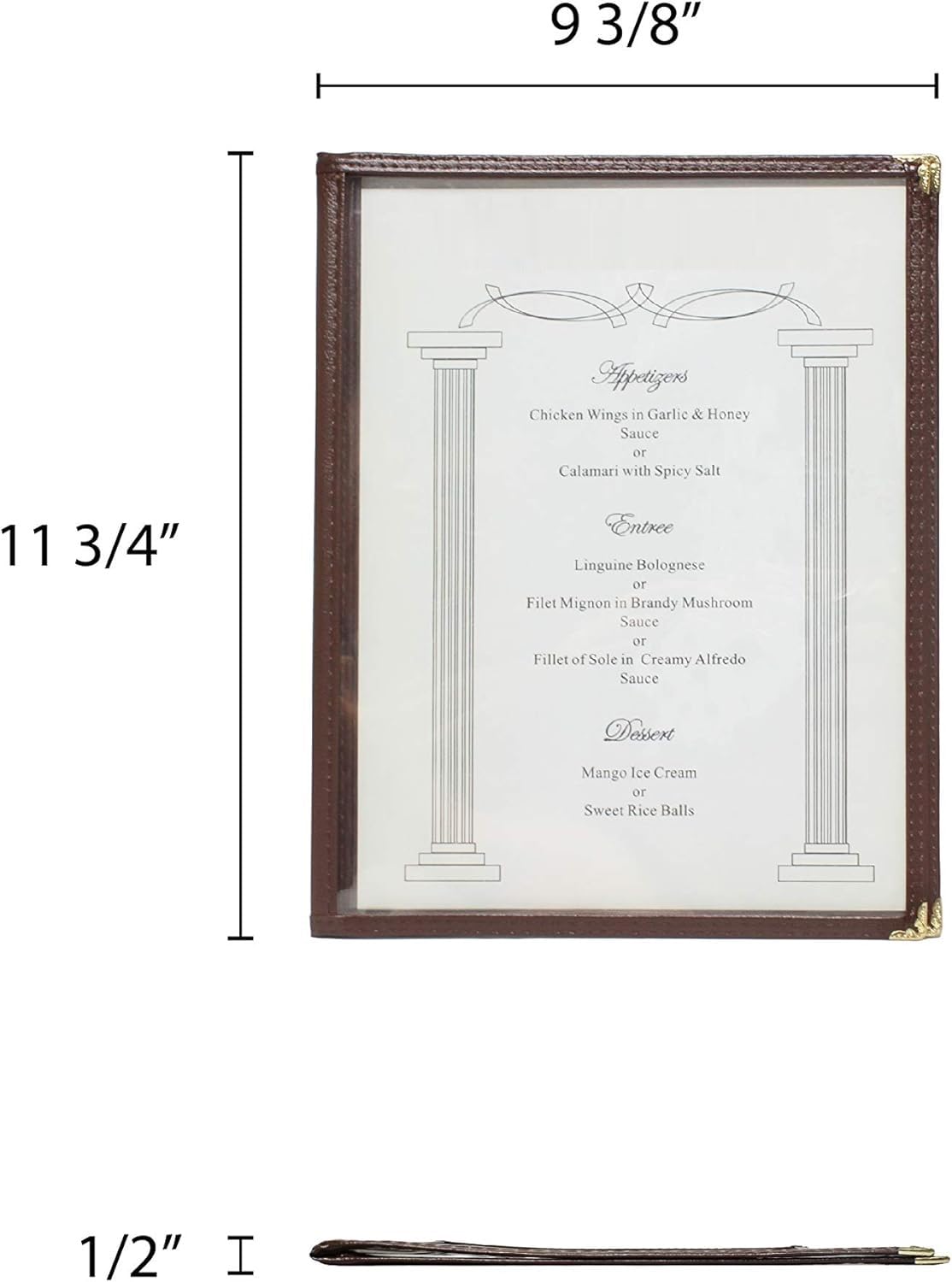 8-1/2” x 11” Double Fold Restaurant Menu Covers 2 Page 4 View Set of 10- Crystal Clear Menu Covers Fits A4 Size Paper Menu Sleeve Folder Menu Book Holders for Bar Cafe Restaurant