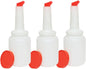 Pour and Store Fruit Juice and Liquor Pour Bottles  Set of 3- Juice Pouring Bottle Containers Bar Pour Bottles Plastic Juice Pour Bottles Plastic Barware for Bars & Event