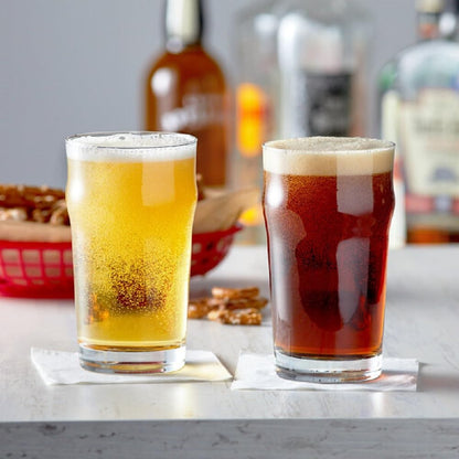 English Pub Glass Polycarbonate with Starburst Heavy Base Clear Color Comes in each- Pint Glass British Beer Glass Classics Craft Beer Glass Tumbler Pub Beer Glass