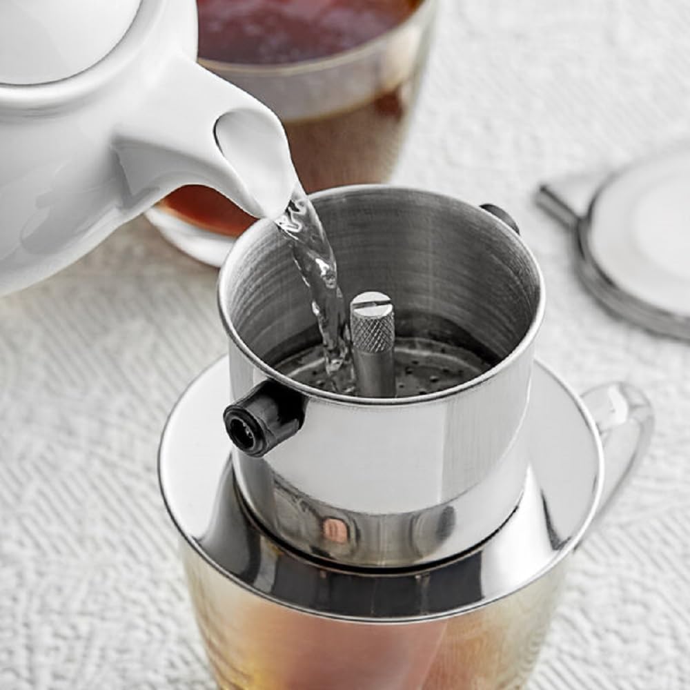 Stainless Steel Single Cup Coffee Brewer Infuser Filter- Vietnamese Coffee Maker Coffee Dripper Coffee Maker Home Kitchen Restaurants