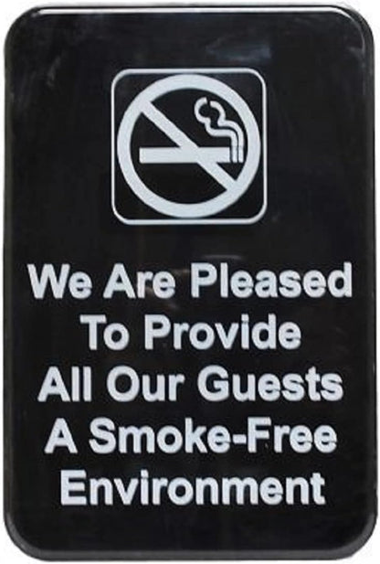 6" x 9" Smoke-Free Environment Signs with Easy Peel Self-Adhesive Set of 2- Waterproof Self Adhesive Store Signs Indoor/Outdoor Warning Marker Home Business Use