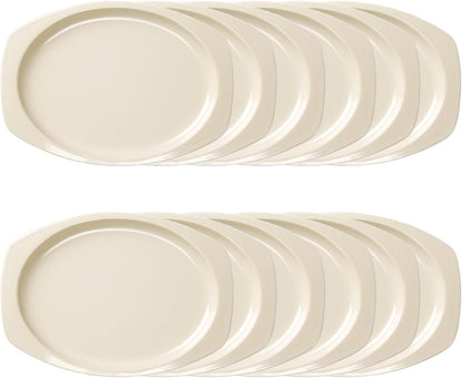 Rectangular Platter White Color Melamine Set of 12- Reusable Plates Kitchen Plates Dinnerware Serving Platter Dishes Dishwasher Safe Break-Resistant for Home Kitchen